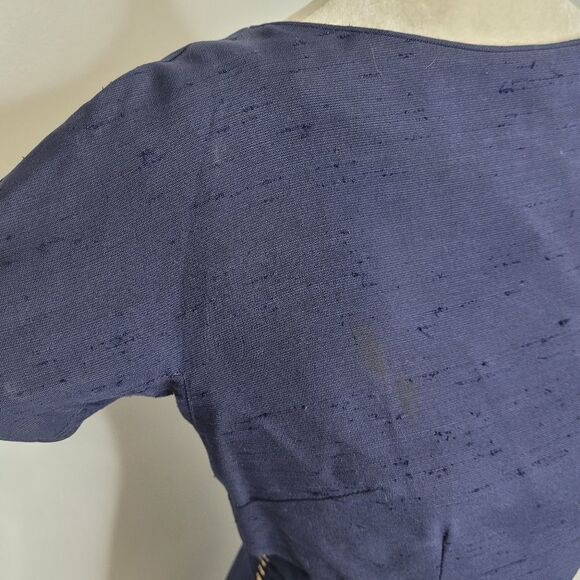 VINTAGE 60s dress Sue Brett navy blue two piece sheath with button back top S‎ - Picture 9 of 17